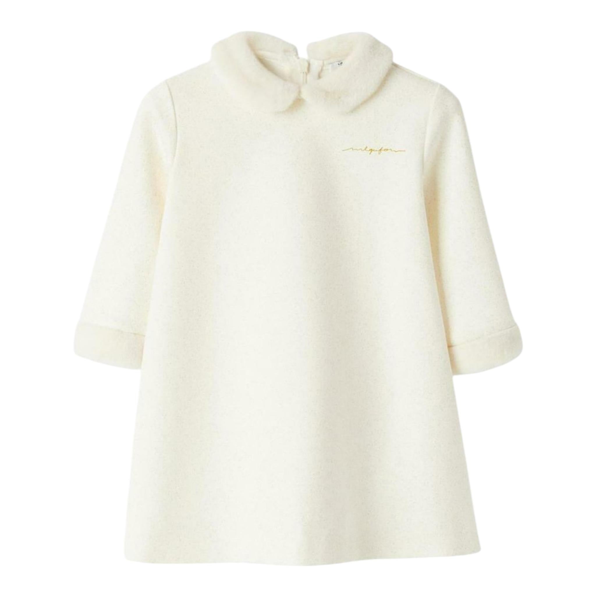 IL GUFO abito tinta unita con colletto pelliccia Bianco per Neonata A24VL579M4022 BIANCO IL GUFO 