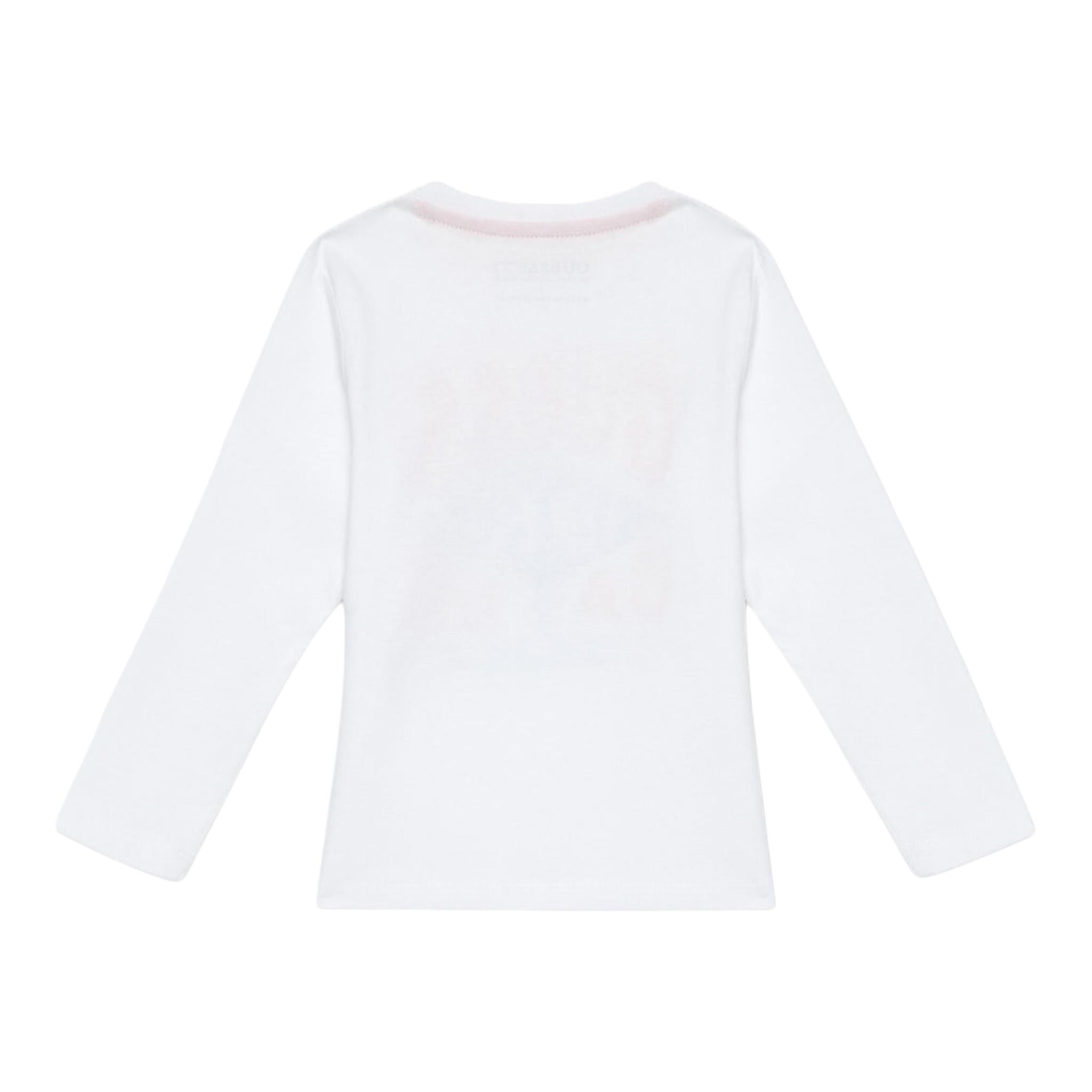 GUESS shirt girocollo tinta unita con stampa in contrasto Bianco per Neonato N4BI01I3Z4 BIANCO GUESS 