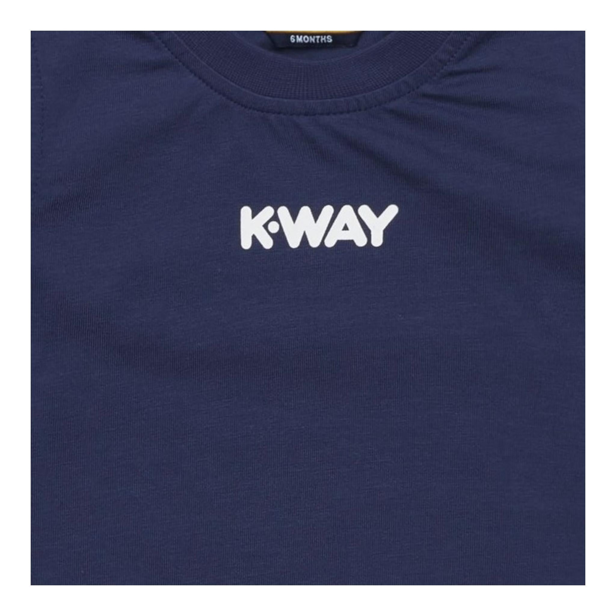 K-Way T-Shirt Girocollo Tinta Unita con Logo per Neonato K11613WXX BLU K-WAY 
