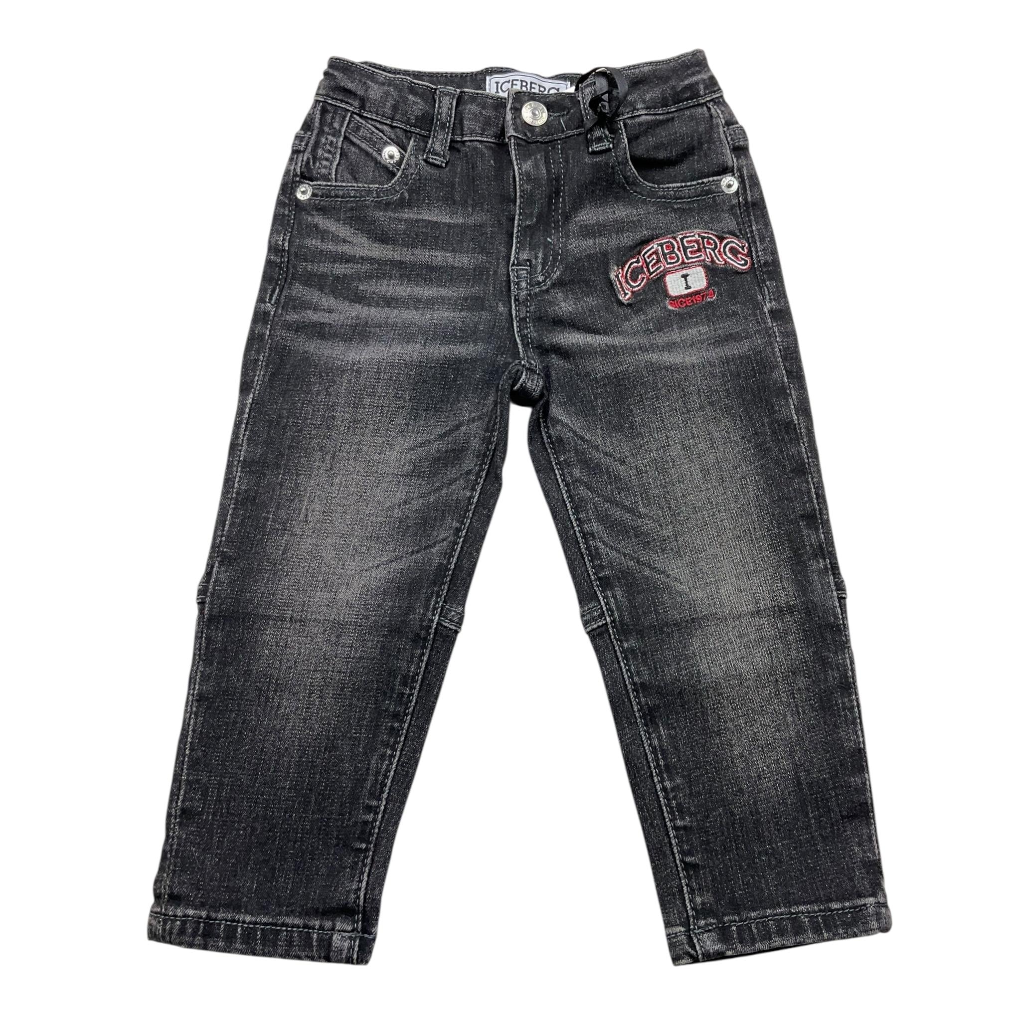 ICEBERG jeans tinta unita con girovita regolabile Nero per Neonato PTICE5308BNXXX NERO ICEBERG 