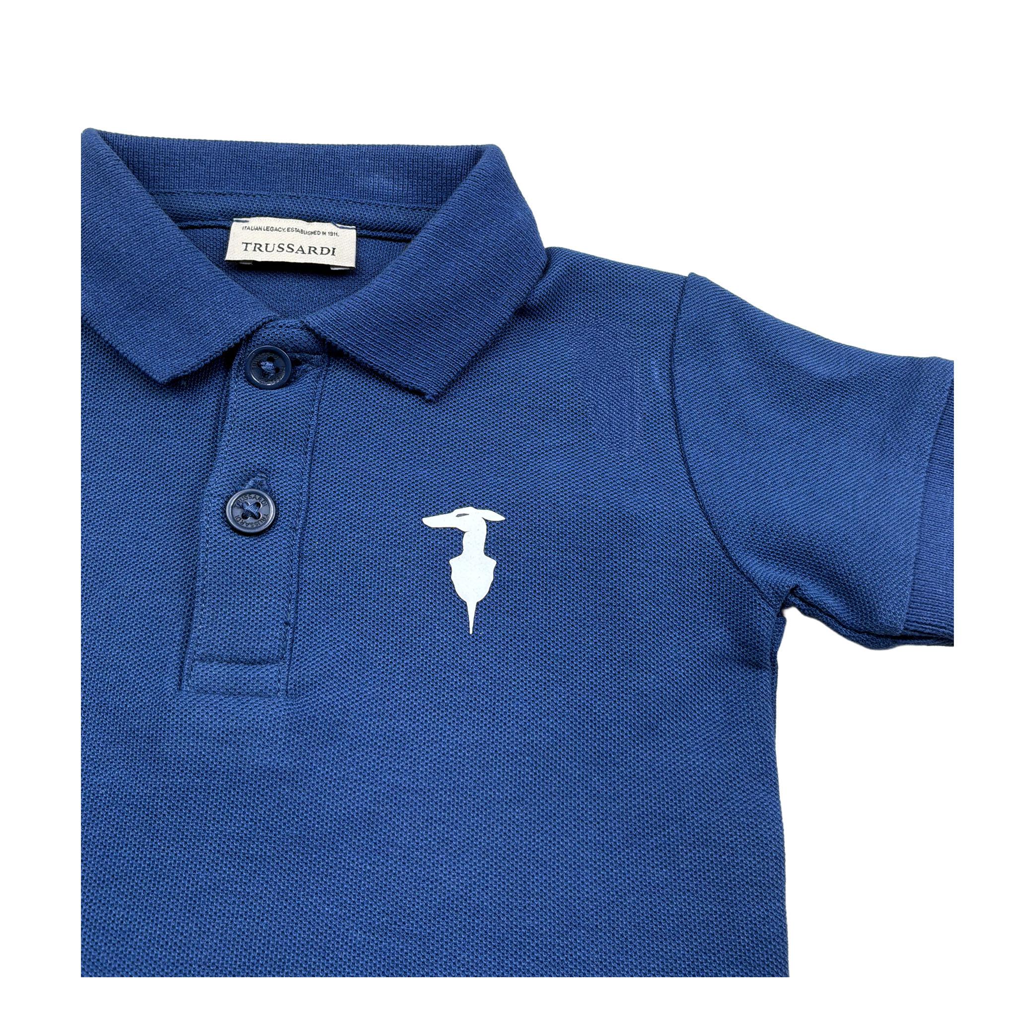 Trussardi Polo Mezza Manica Tinta Unita con Logo per Neonato TIP26002PO BLU TRUSSARDI 