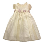 La Stupenderia Abito Mezza Manica Tinta Unita con Tulle Modello Cerimonia per Bambina CCAB70O03 PANNA LA STUPENDERIA 