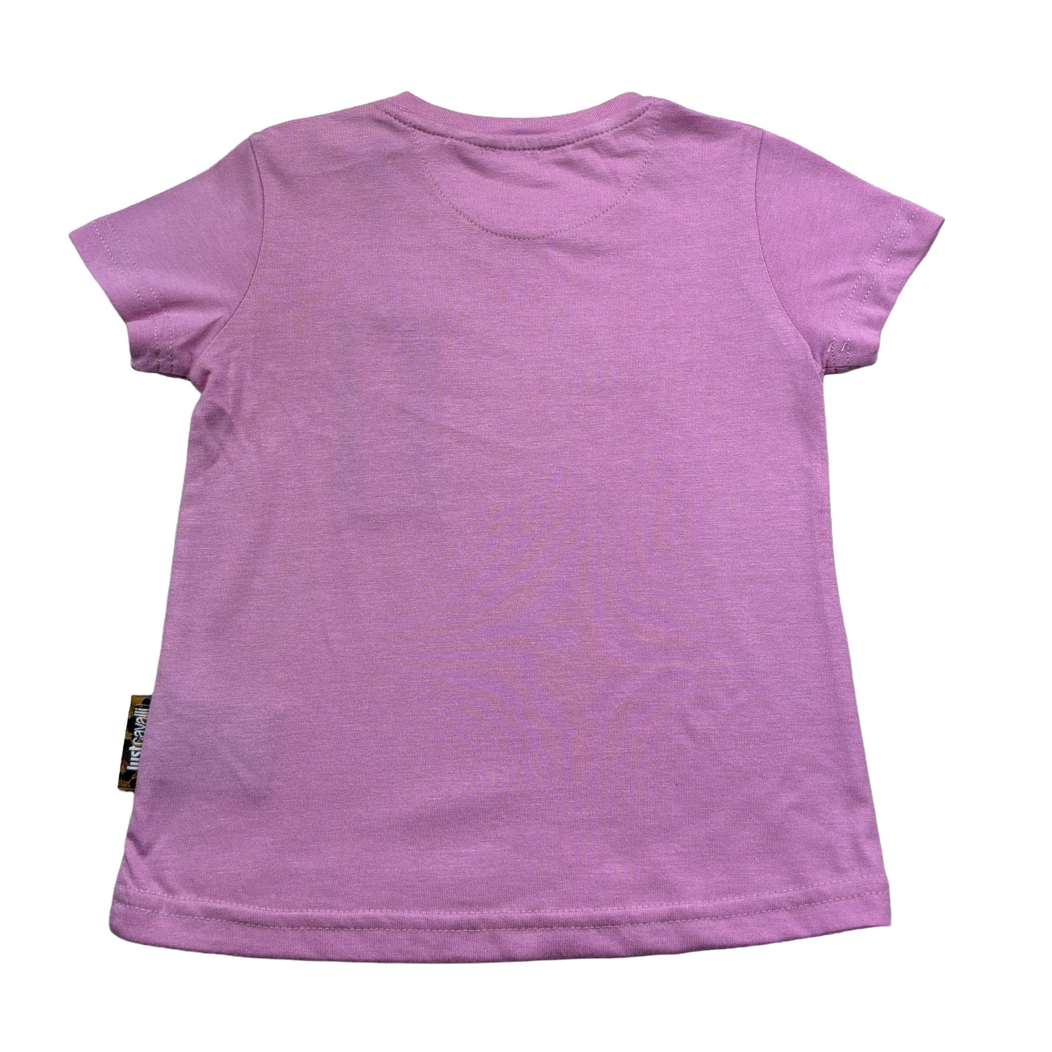 Just Cavalli T-Shirt Girocollo Tinta Unita con Logo per Neonata JIP26029TS ROSA JUST CAVALLI 