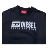 DIESEL felpa chiusa girocollo tinta unita con logo Nero per Bambino J02040 NERO DIESEL 