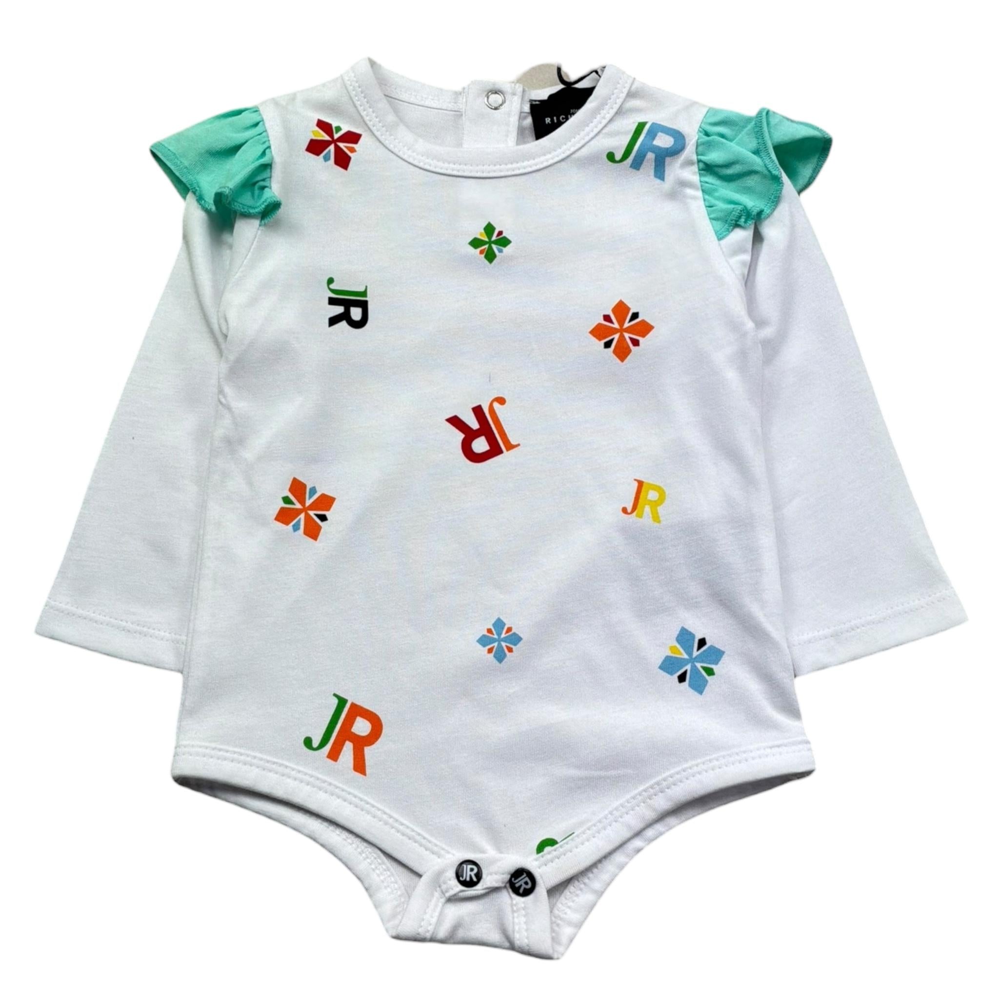 John Richmond Body Manica Lunga Tinta Unita con Stampa per Neonata RIP26087BD BIANCO JOHN RICHMOND 