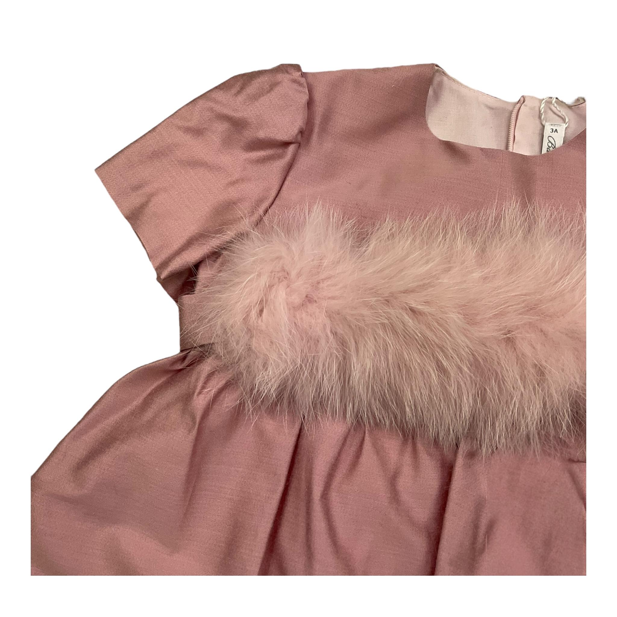 BARCELLINO abito mezza manica tinta unita con cinta volpe Rosa per Bambina 116010J ROSA BARCELLINO 