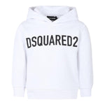 DSQUARED2 felpa tinta unita con stampa e cappuccio Bianco per Bambino DQ2613 BIANCO DSQUARED2 