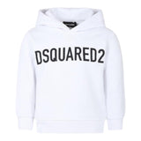 DSQUARED2 felpa tinta unita con stampa e cappuccio Bianco per Bambino DQ2613 BIANCO DSQUARED2 