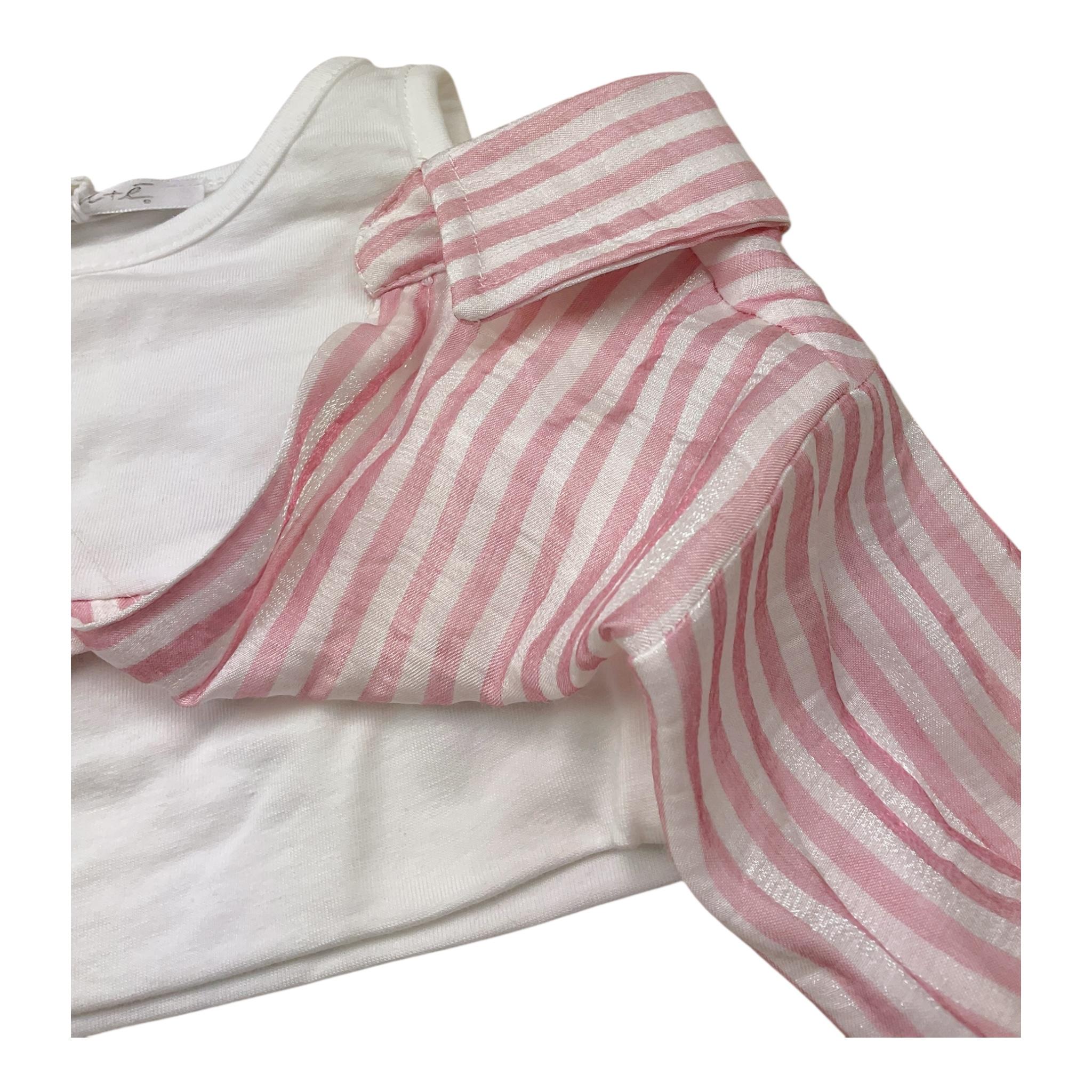 U+È Top Canotta-Camicia Bicolore per Neonata UE1781 BIANCO/ROSA U+è 