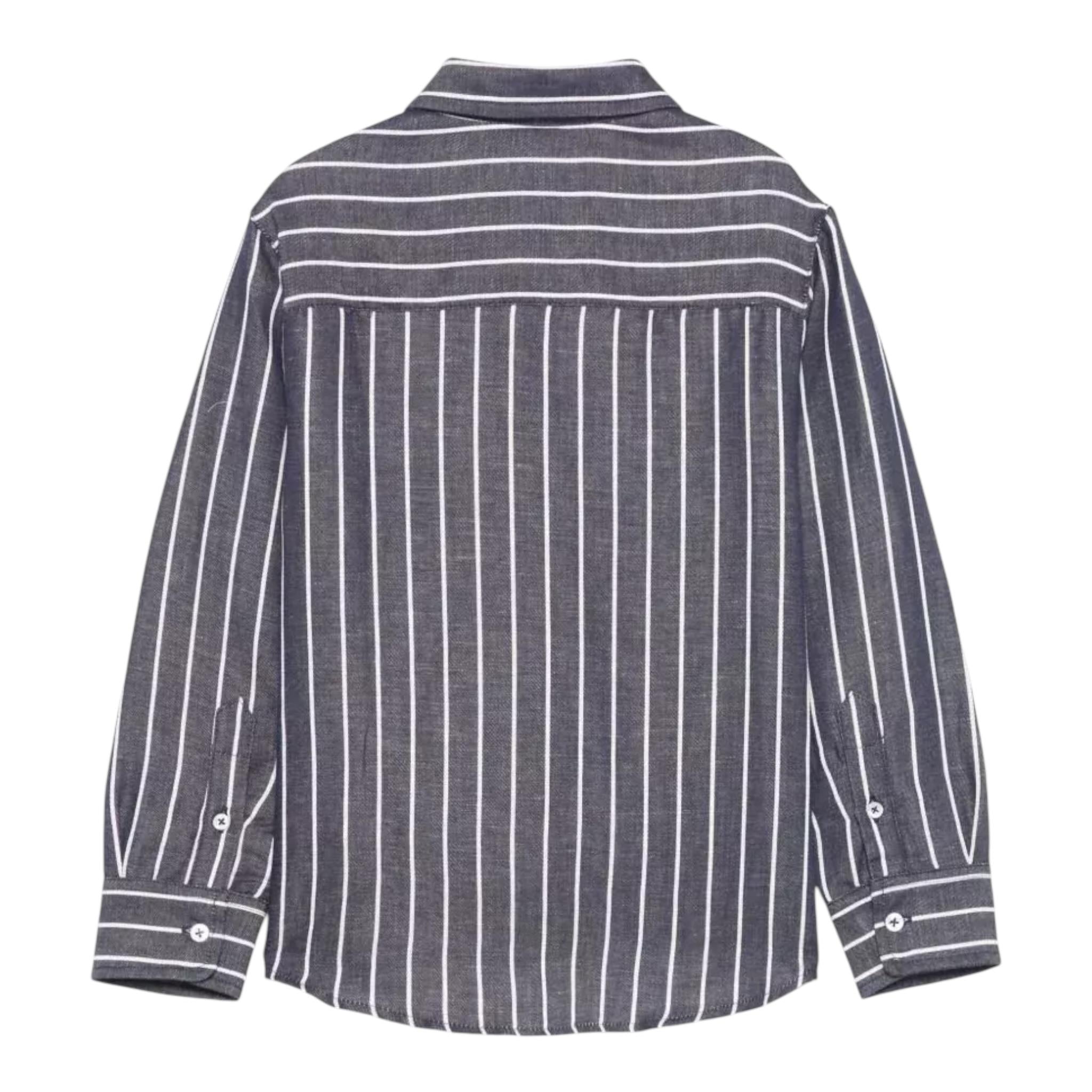 Fay Camicia Tinta Unita Manica Lunga con Fantasia A Righe per Bambino FW5P60X BLU FAY 