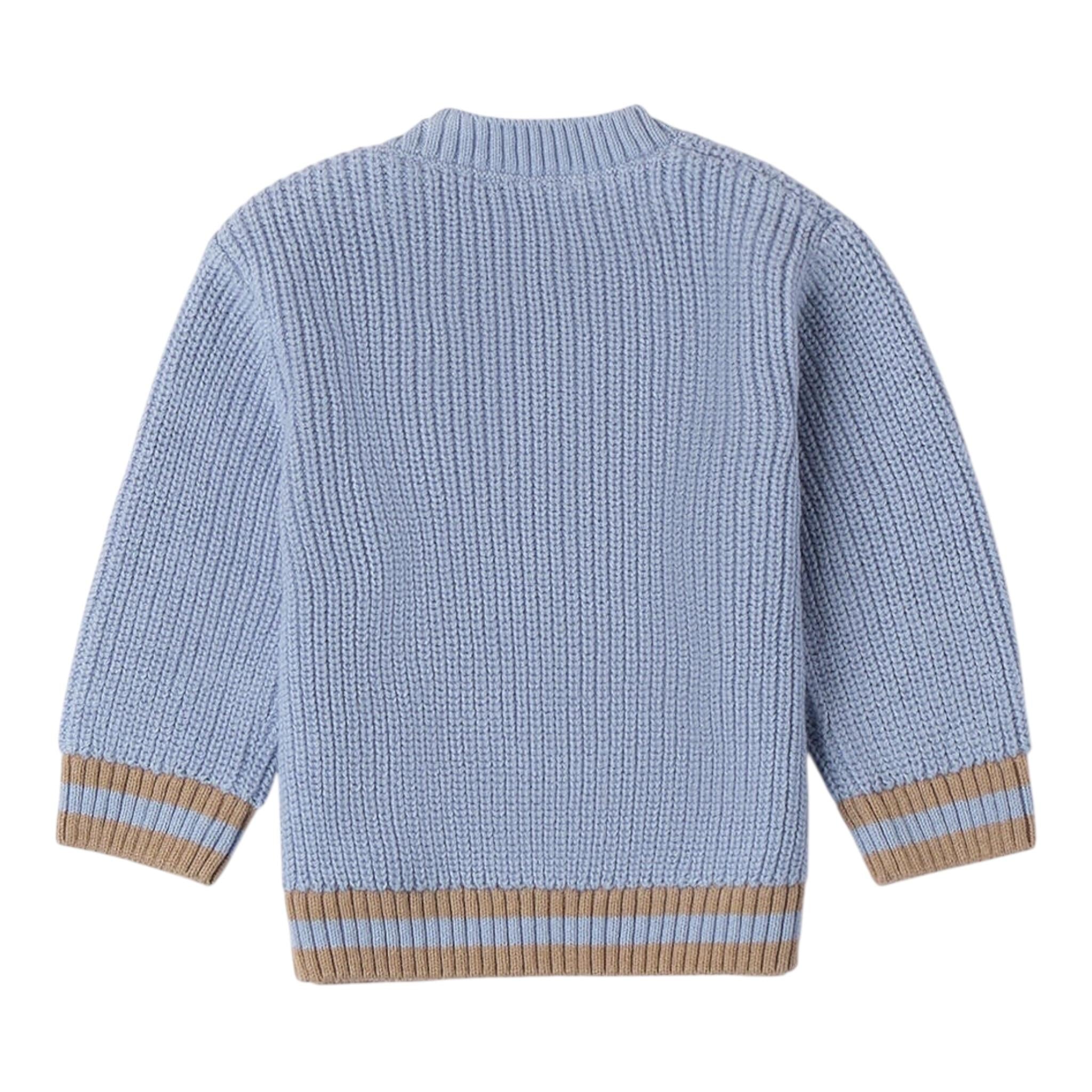 MINI BANDA maglia tinta unita con profili in contrasto Azzurro per Neonato 3A669X AZZURRO MINI BANDA 