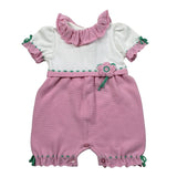 Colori Chiari Pagliaccetto Mezza Manica Bicolore per Neonata FF645968 BIANCO/ROSA COLORI CHIARI 