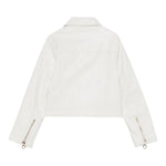 Lu Lu By Miss Grant Giubbino In Ecopelle Tinta Unita con Zip per Bambina LL3590 BIANCO LU LU BY MISS GRANT 