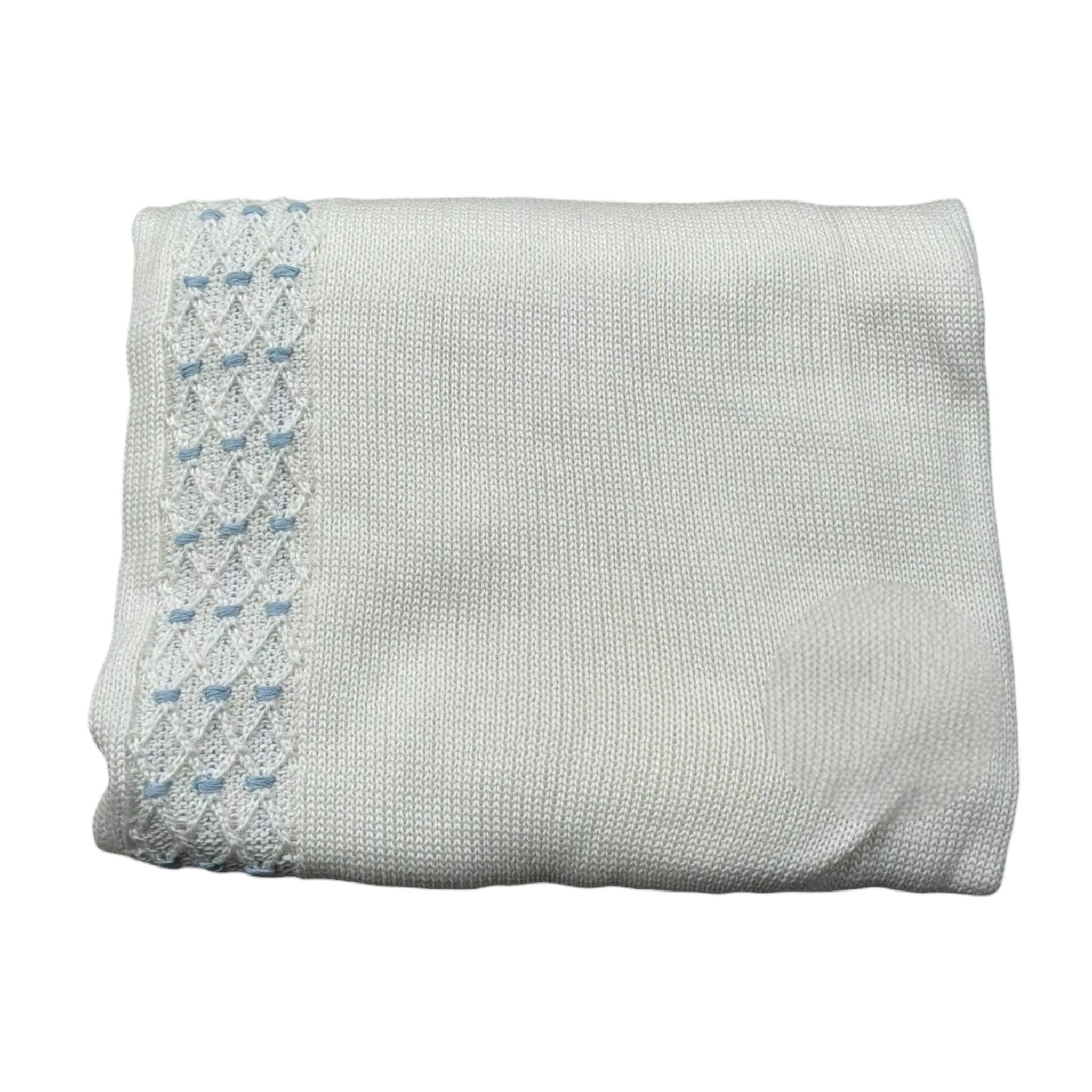 Scaldacuore Coperta Tinta Unita con Ricami per Neonato FS16O BIANCO SCALDACUORE 