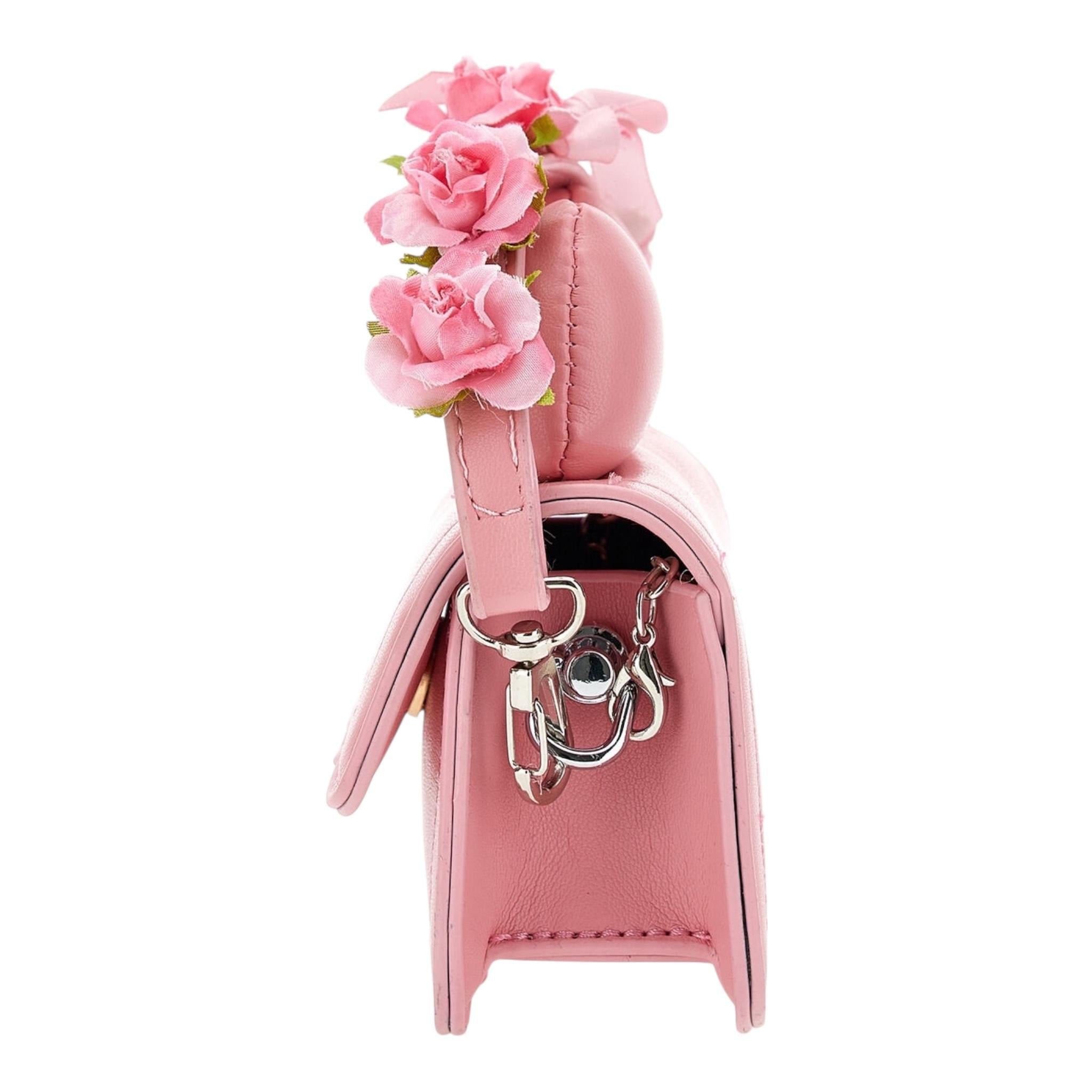 Monnalisa Mini Borsa Tinta Unita con Applicazioni per Bambina 39E003 ROSA MONNALISA 
