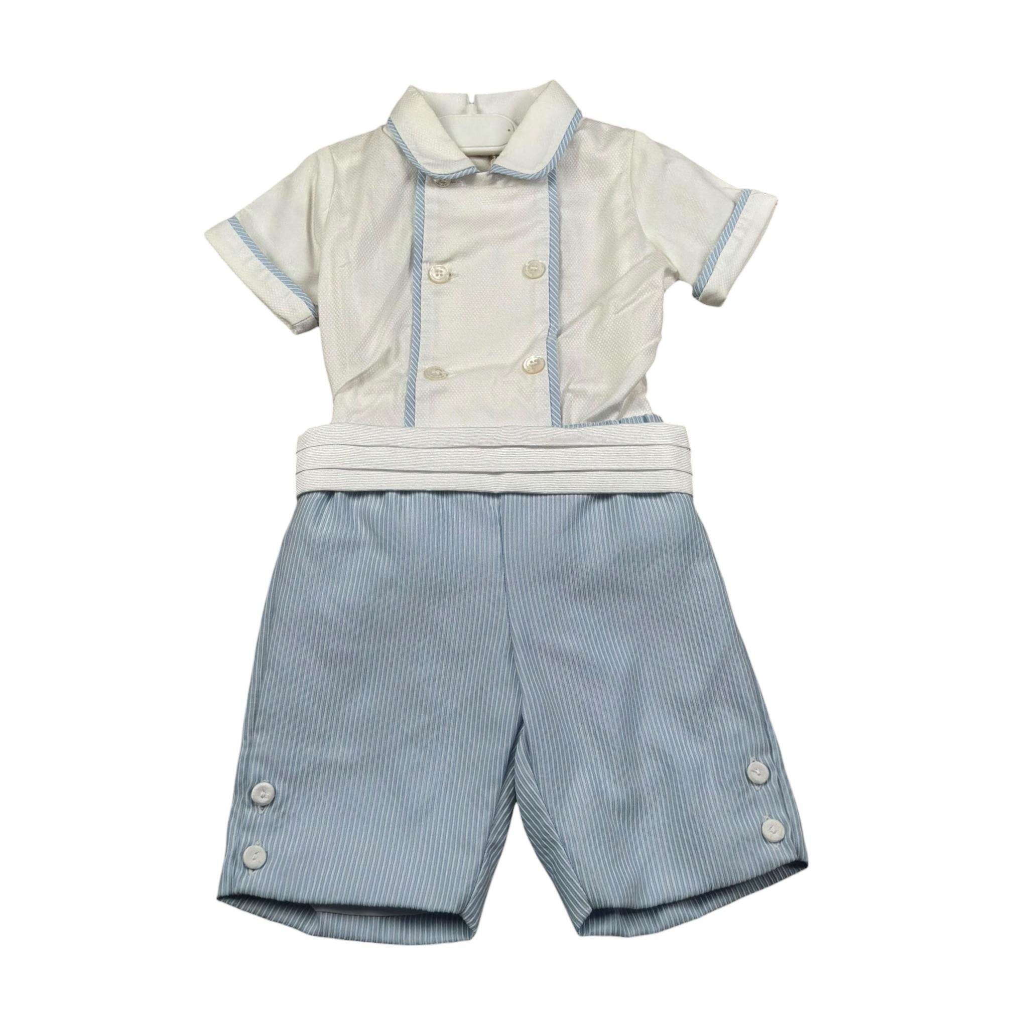 La Stupenderia Completo 2 Pezzi Camicia-Bermuda Bicolore per Neonato CCCT71X BIANCO/AZZURRO LA STUPENDERIA 