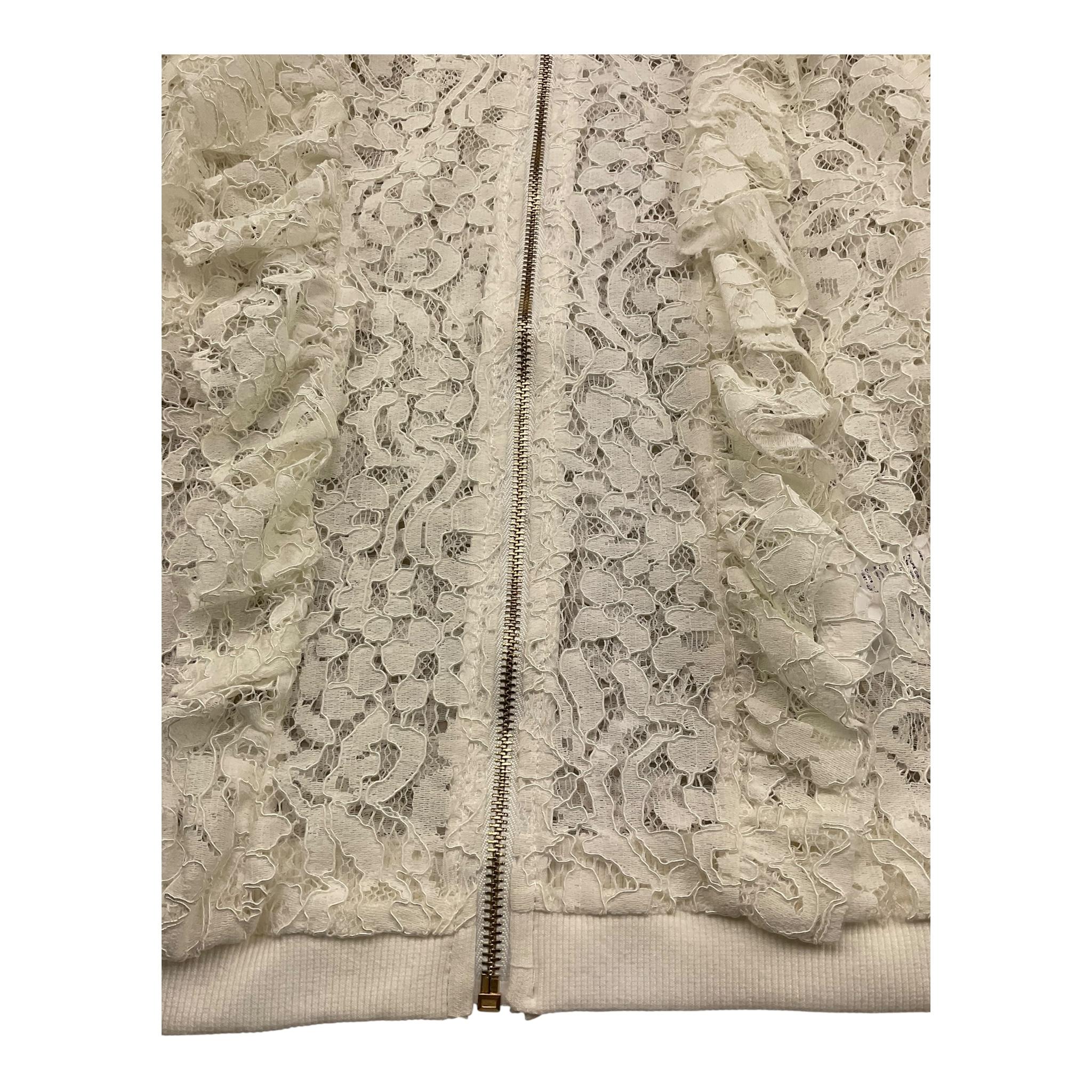 Lu Lu By Miss Grant Giubbino con Zip Tinta Unita Ricamato per Bambina LL0224 BIANCO LU LU BY MISS GRANT 
