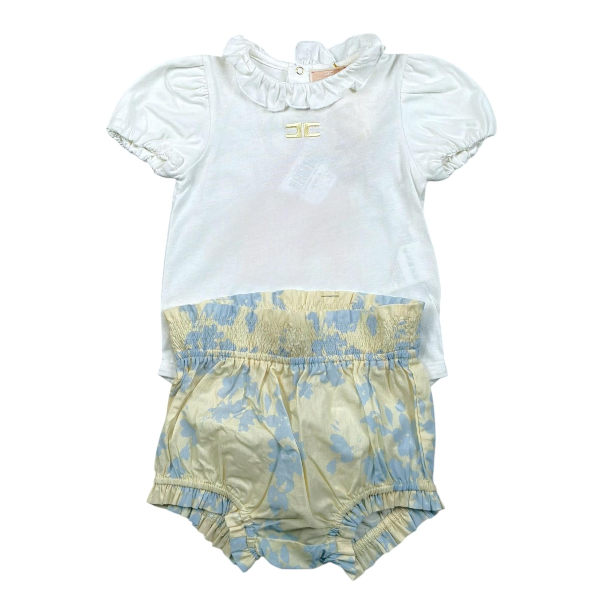 Elisabetta Franchi Completo 2 Pezzi Body-Culotte Bicolore per Neonata ENCD099X BIANCO ELISABETTA FRANCHI 