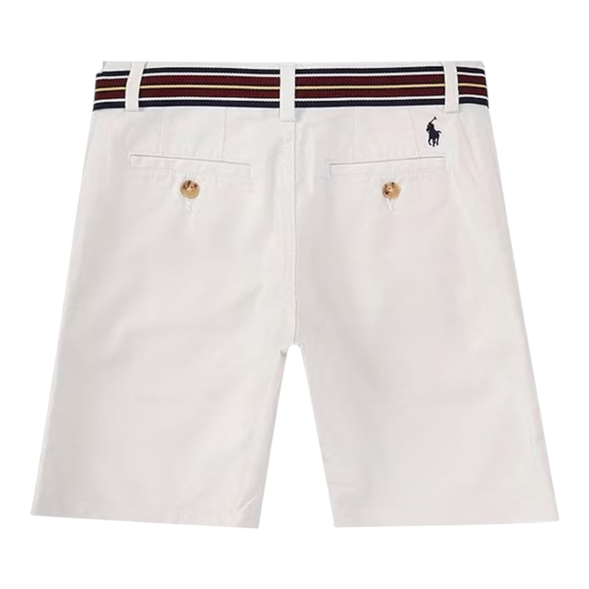 Ralph Lauren Bermuda Tinta Unita con Cintura per Bambino 322863960013 BIANCO RALPH LAUREN 