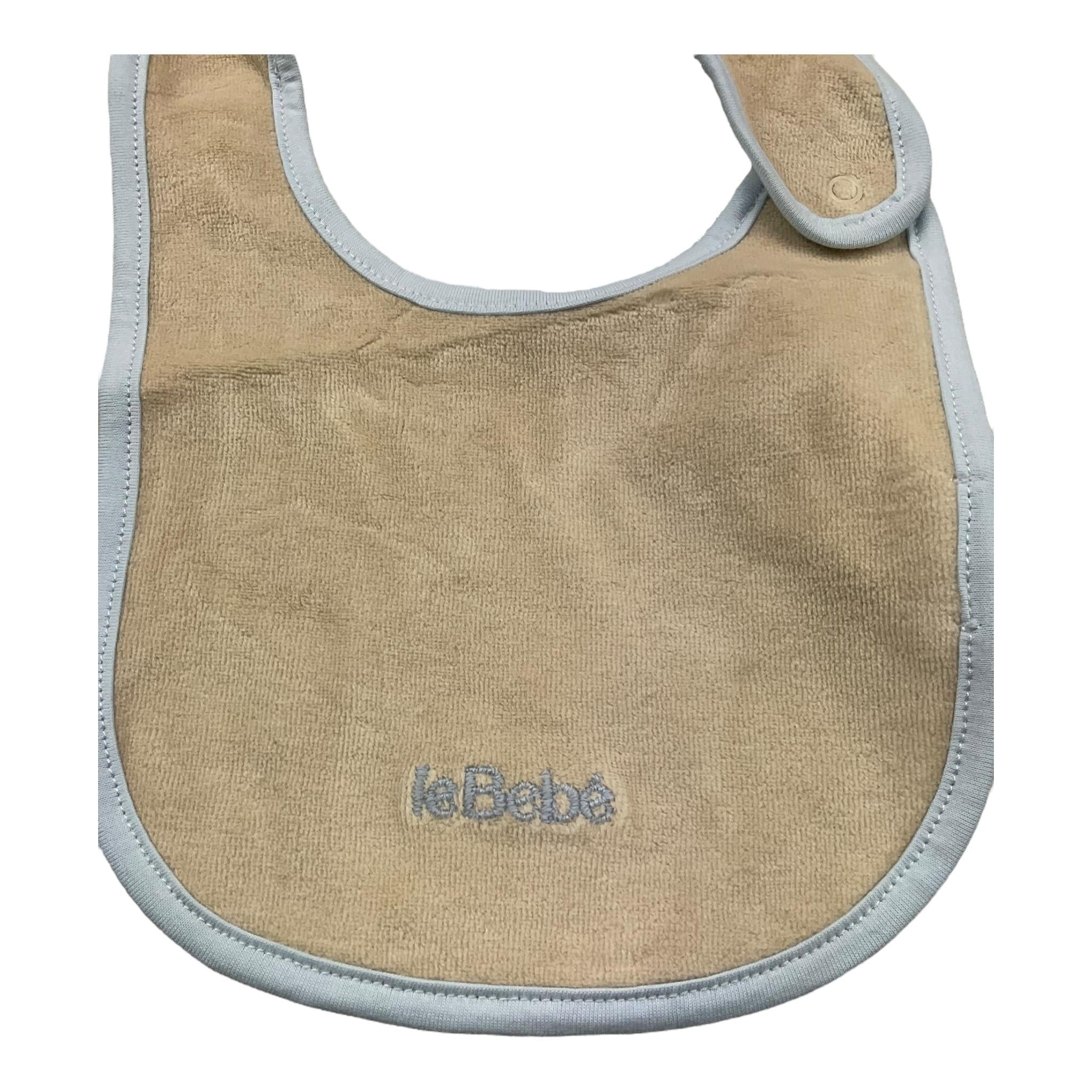 LE BEBE' bavetta tinta unita con stampa logo Beige per Neonato LBB5077 BEIGE LE BEBE' 