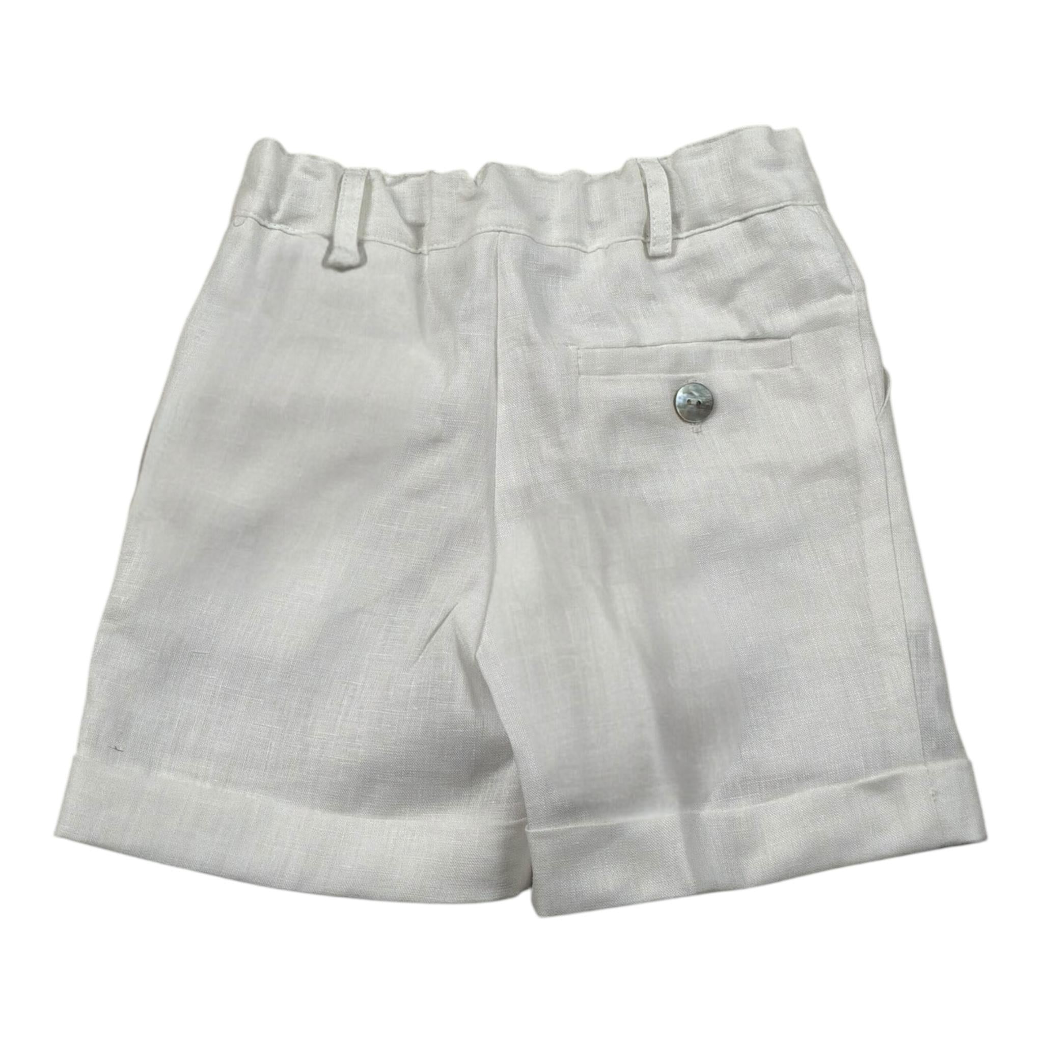 Paio Crippa Bermuda Tinta Unita con Girovita Regolabile per Neonato BOSSON BIANCO PAIO CRIPPA 