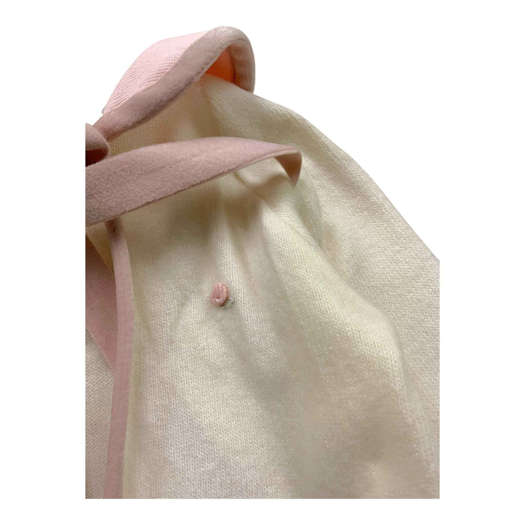 LA STUPENDERIA coprispalle tinta unita con colletto in contrasto Bianco per Neonata TBGH54 BIANCO LA STUPENDERIA 