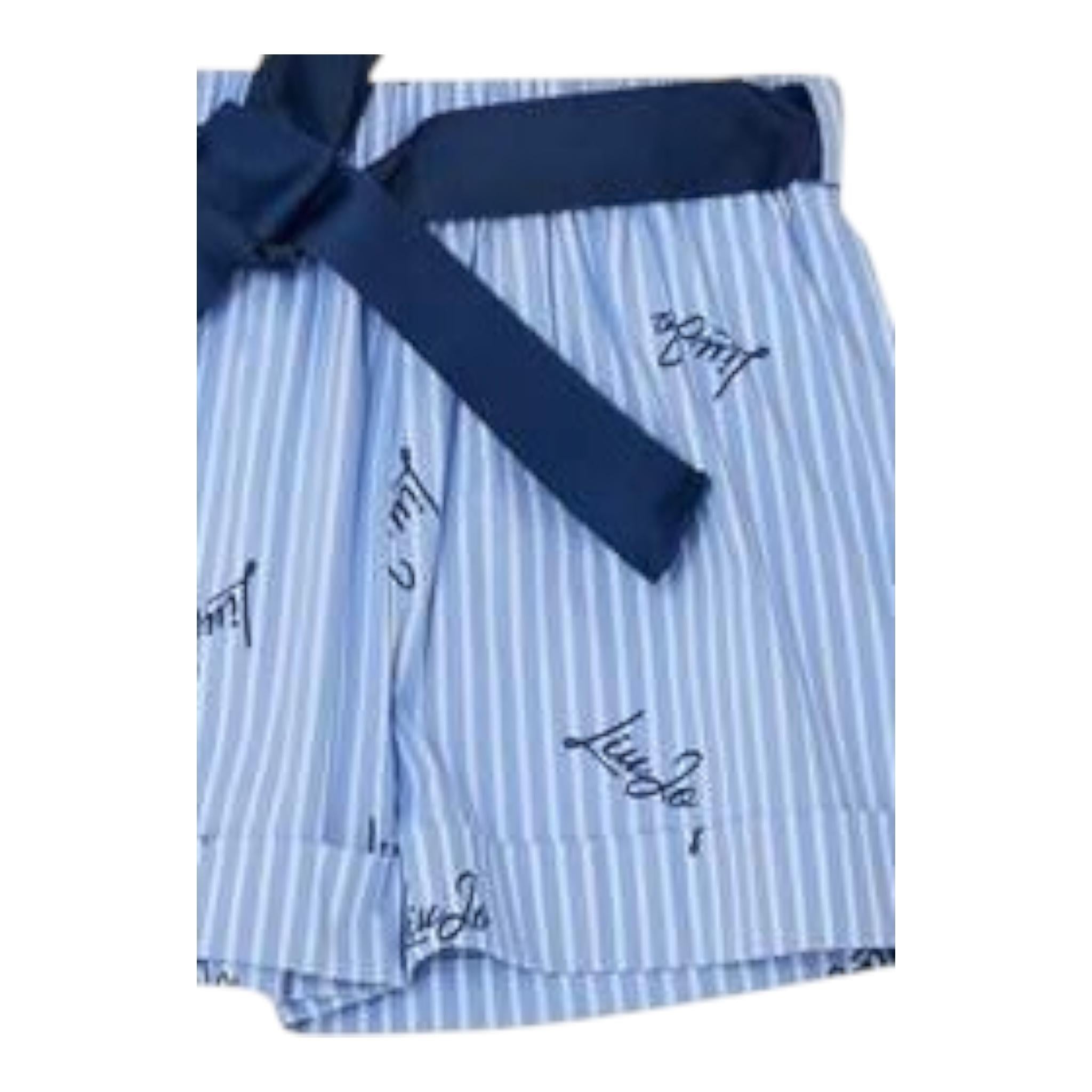 Liu Jo Short Tinta Unita con Fantasia A Righe per Bambina KA5051 AZZURRO LIU JO 