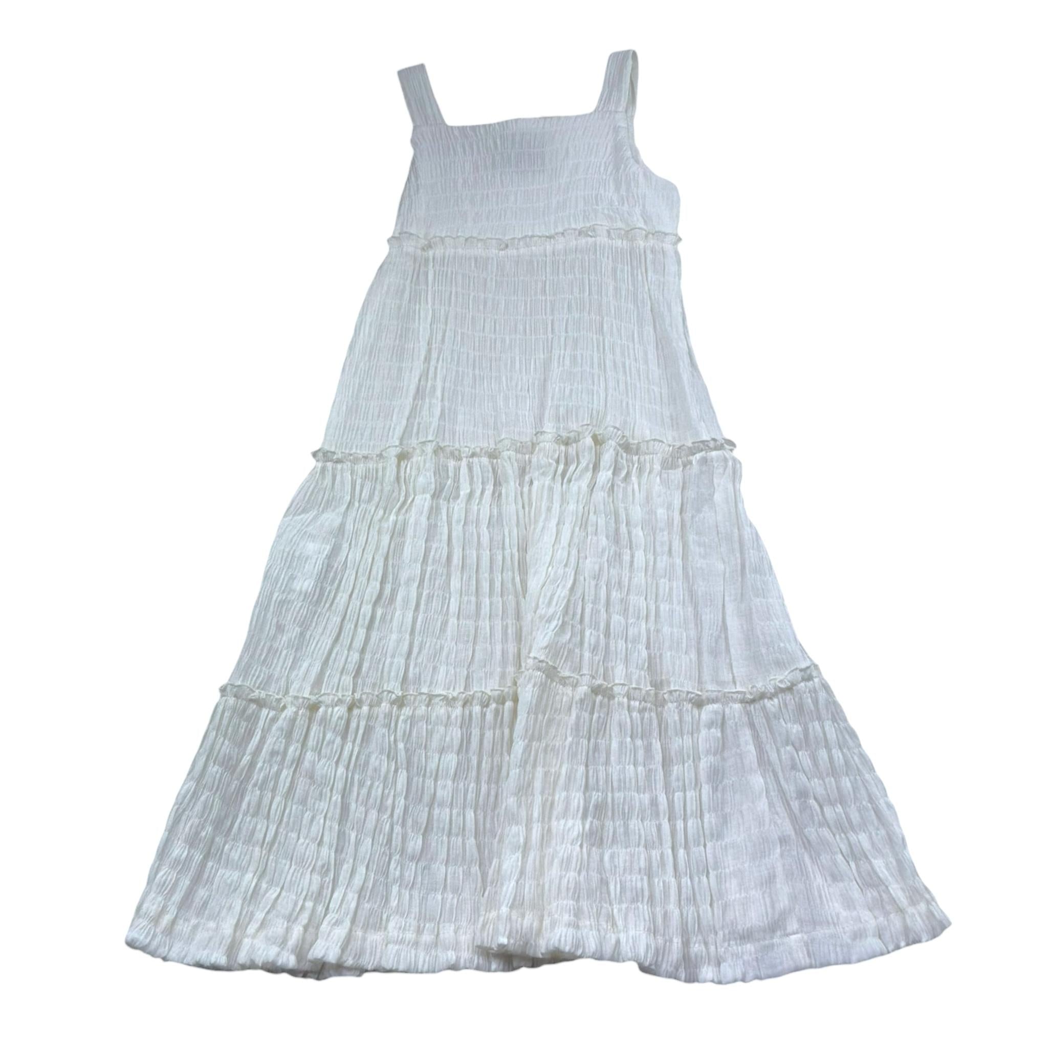 Trussardi Abito Tinta Unita con Bretelle per Bambina TGP26089VE BIANCO TRUSSARDI 