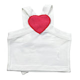 Piccola Ludo Top Tinta Unita con Applicazione per Neonata BS10WB001N BIANCO PICCOLA LUDO 