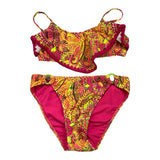 4Giveness 2-teiliger einfarbiger Badeanzug mit rosa Bandeau und Slip für Mädchen