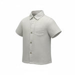 Saint Barth Camicia Tinta Unita con Logo per Neonato LINENNNN BEIGE SAINT BARTH 