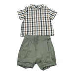 Le Coconne Completo 2 Pezzi Camicia-Bermuda per Neonato LCN1525 VERDE LE COCONNE 