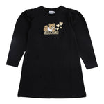 MOSCHINO abito manica lunga tinta unita con stampa in contrasto Nero per Bambina HDV0FC NERO MOSCHINO 