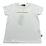 Daniele Alessandrini T-Shirt Girocollo Tinta Unita con Logo per Bambino 1296M00007J BIANCO DANIELE ALESSANDRINI 