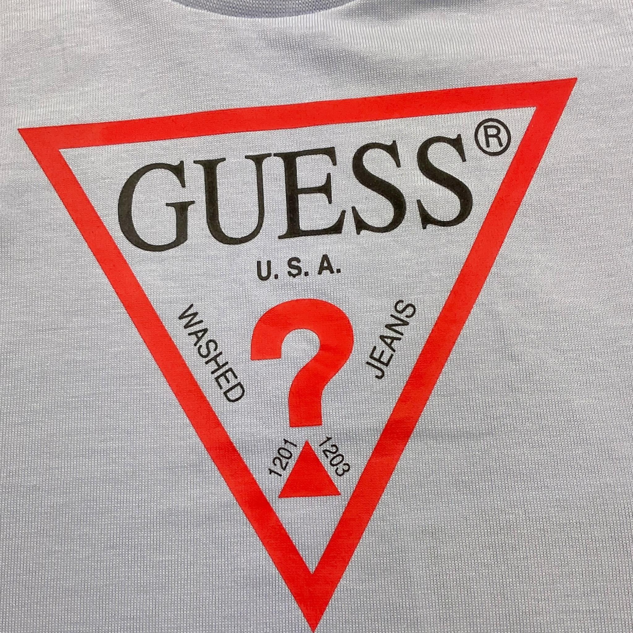 Guess T-Shirt Tinta Unita con Stampa per Neonato N73I55K8HM0 AZZURRO GUESS 