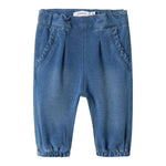 NAME.IT jeans morbido tinta unita con girovita regolabile Azzurro per Neonata 13224704 AZZURRO NAME.IT 