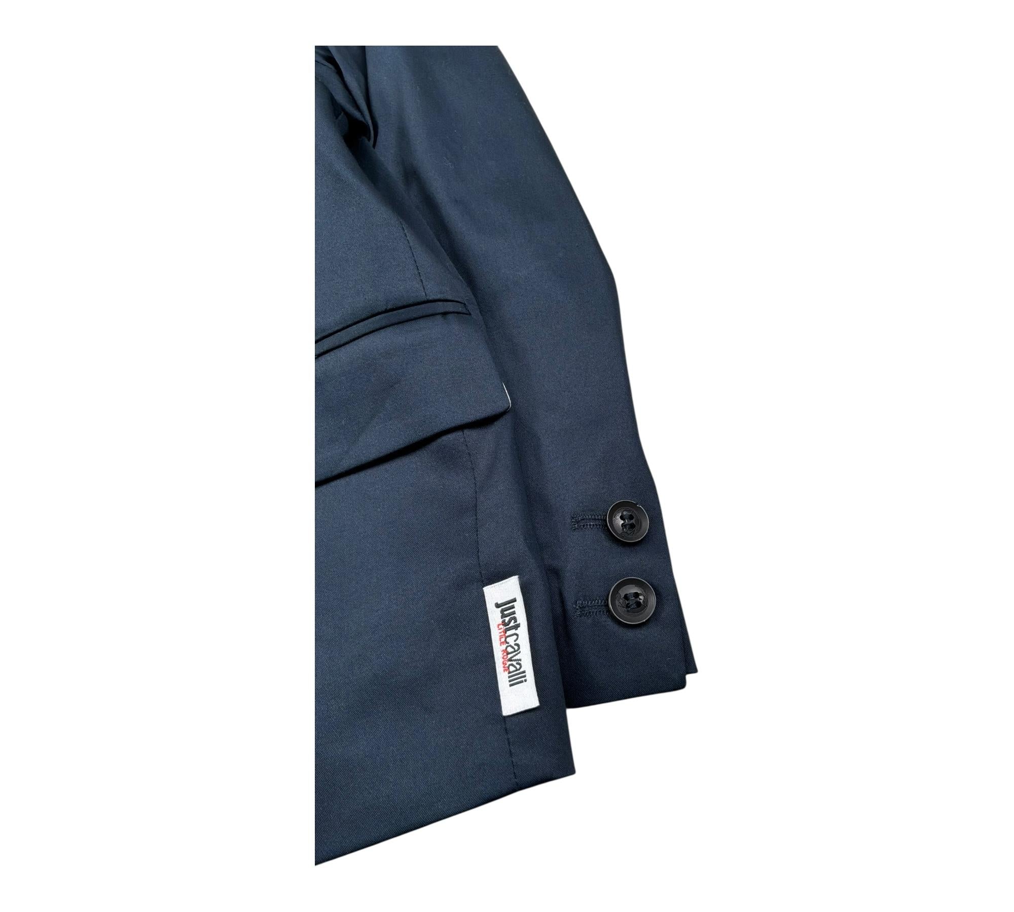 Just Cavalli Giacca Tinta Unita Monopetto per Bambino JBP26098GC BLU JUST CAVALLI 