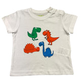 Losan T-Shirt Girocollo Tinta Unita con Stampe In Contrasto Bianco per Neonato