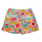 Mousse Short Tinta Unita con Fantasia per Bambina SKSF377 BIANCO MOUSSE 