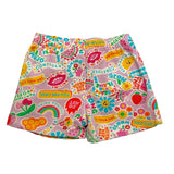 Mousse Short Tinta Unita con Fantasia per Bambina SKSF377 BIANCO MOUSSE 