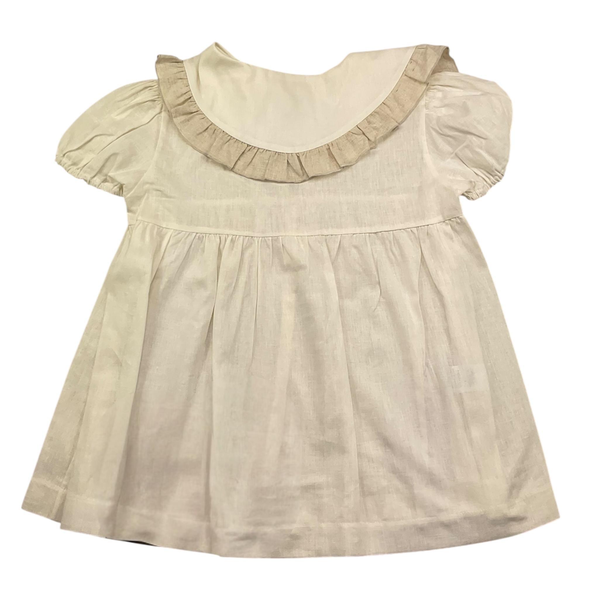 La Stupenderia Camicia Mezza Manica Tinta Unita con Colletto per Bambina TJCM72 PANNA LA STUPENDERIA 