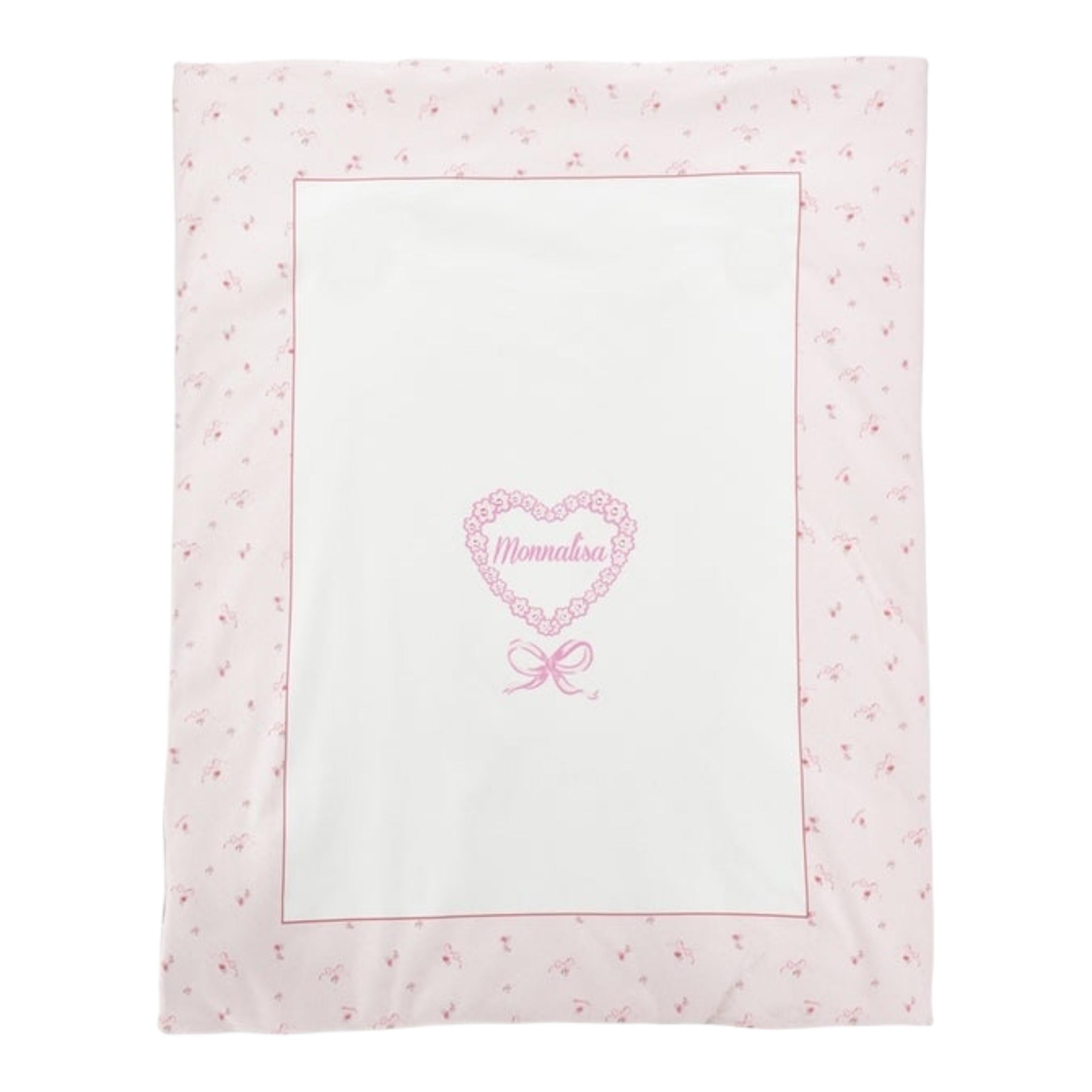 Monnalisa Coperta Tinta Unita con Stampa per Neonata 35D002 BIANCO MONNALISA 