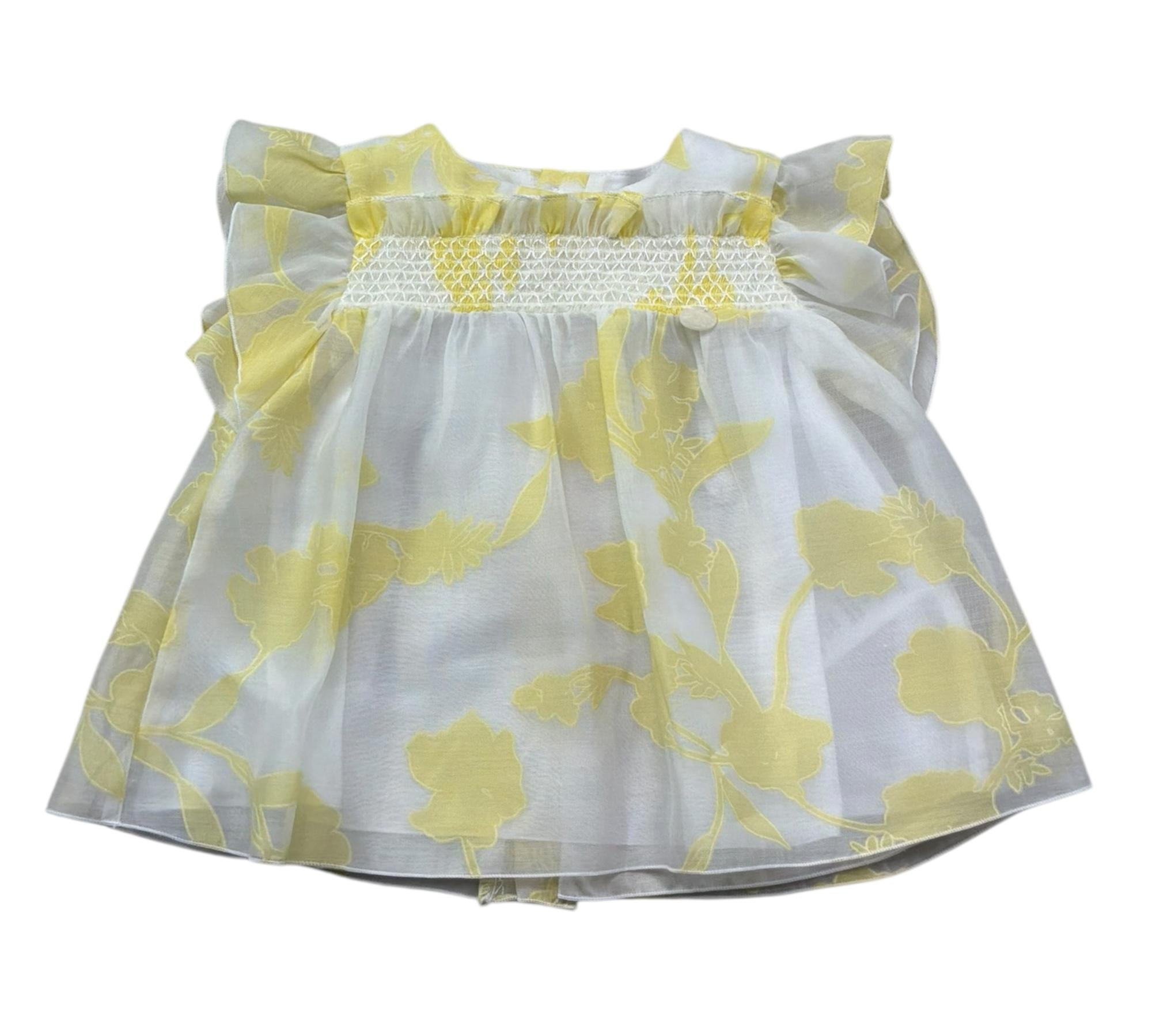 Le Bebe Camicia Giromanica Tinta Unita Stampa Fantasia per Neonata LBG6365 BIANCO LE BEBE 