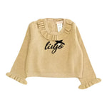 LIU JO maglia girocollo tinta unita cn colletto rouches Oro per Neonata HF4081 ORO LIU JO 