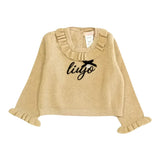 LIU JO maglia girocollo tinta unita cn colletto rouches Oro per Neonata HF4081 ORO LIU JO 