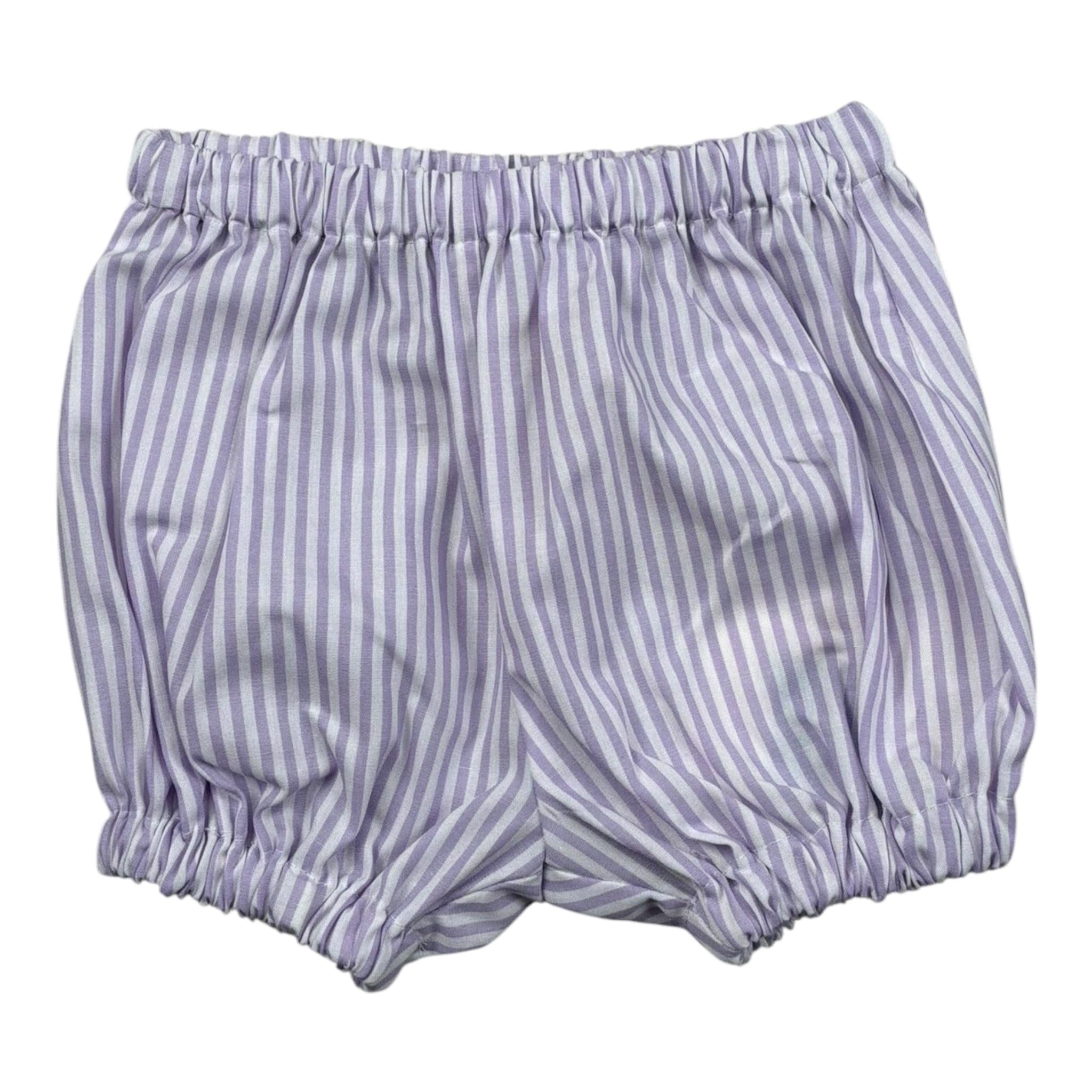 Ilfarobimbi Coulotte Tinta Unita con Fantasia A Righe per Neonata IFN50350 LILLA ILFAROBIMBI 