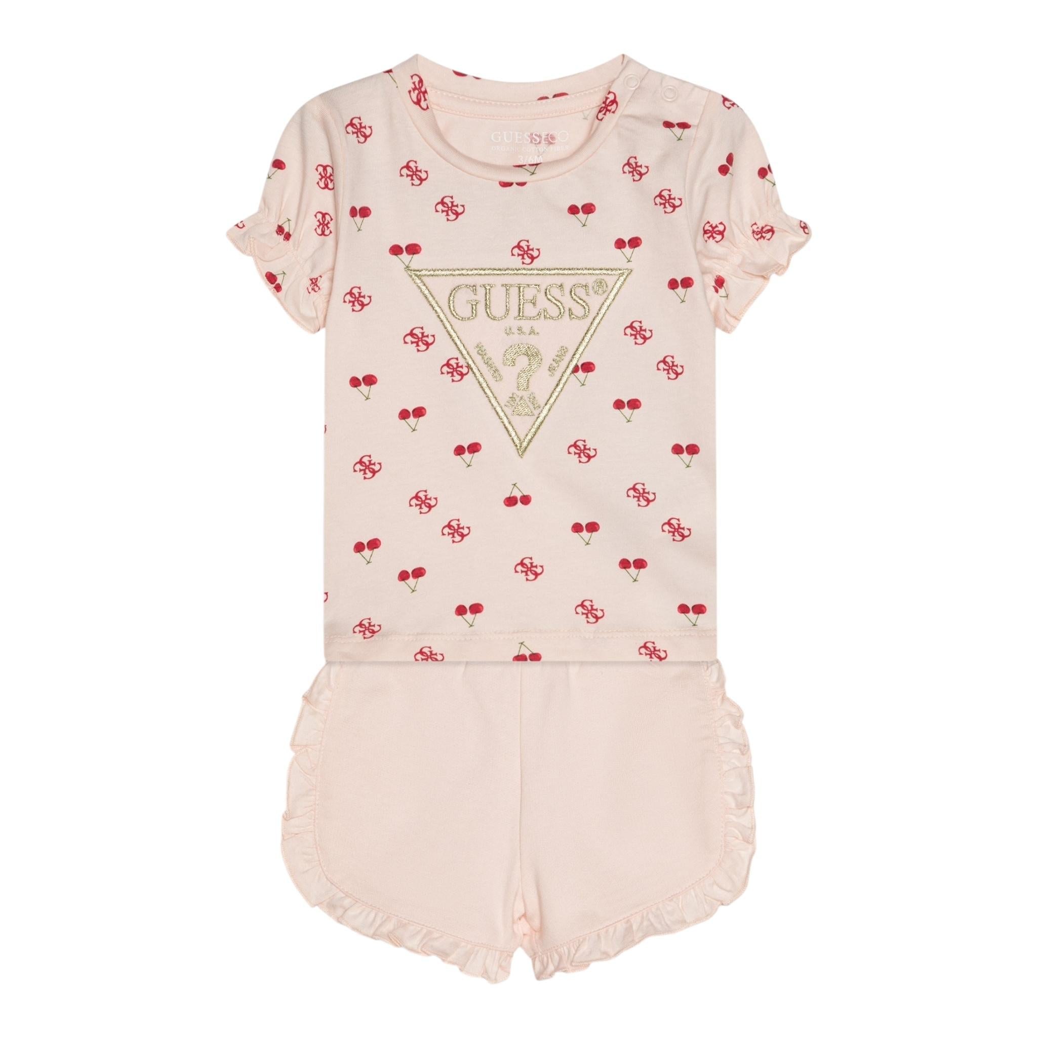 Guess Completo 2 Pezzi T-Shirt-Short Tinta Unita per Neonata A5GG03K6YW4 ROSA GUESS 