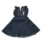 Coco' Et Mama' Salopette Tinta Unita In Denim per Bambina ELETTRA BLU COCO' ET MAMA' 