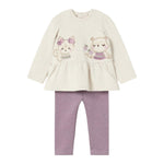 MAYORAL completo 2pz felpa-leggins bicolore Beige/viola per Neonata 2708X BEIGE/VIOLA MAYORAL 