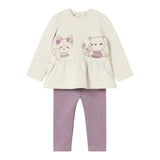 MAYORAL completo 2pz felpa-leggins bicolore Beige/viola per Neonata 2708X BEIGE/VIOLA MAYORAL 
